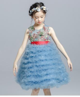 China New Style Girl's Middle Princess Dress Bridesmaid Cake Dress Ball Gown Girl's Wedding Dress for sale