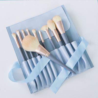 China Luxury Brushes Natural Custom Hair Fan 2021 Designer Makeup Brush Highlight Eyebrow Brush Kit Professional Set for sale