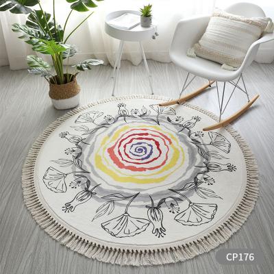 China Factory Supply Washable Furniture Decoration Living Room Seasonal Round Carpet Modern Floor Mat Round Carpet Washable Non-slip Covers for sale