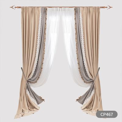 China New type pure curtain villa decoration anti-pilling curtains European high quality pure polyester fabric in luxury modern fashion for sale