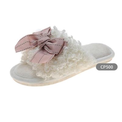 China PVC Indoor Home Shoes Non-slip Women's Cotton Winter Indoor Flat Warm House Slippers Household Bedroom Slippers for sale