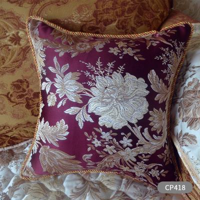 China Anti-pilling luxury gold jacquard pillow cover hot sale new products modern beautiful decorative pillow for couch for sale