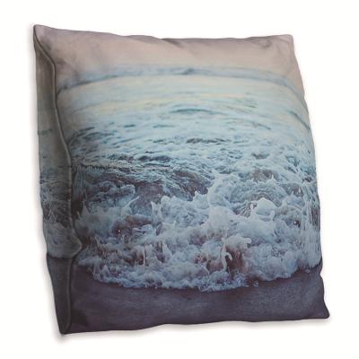 China Home Living Room Sofa Cushion Cover Anti-pilling Dropshipping Square Sea Wave Watercolor Painting Decor Nordic Blue Pillow Case for sale