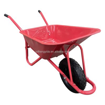 China Costruction Wheelbarrow 75L 5cbf Garden Metal Tray Wheel Barrow 200kgs Wheelbarrow With Pneumatic Wheel for sale