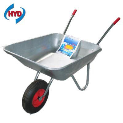 China Popular Costruction Barrow Wheel Borrow Garden Wheelborrows Metal Construction Wheelbarrow Wheels Solid Handy Wheelbarrow Garden for sale