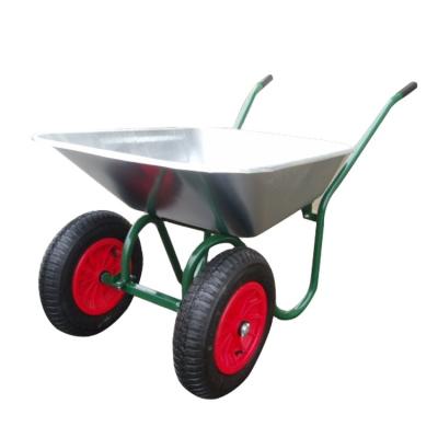 China WB6410 Custom Color Two Wheel Wheelbarrow Multipurpose Farm Double Wheel for sale