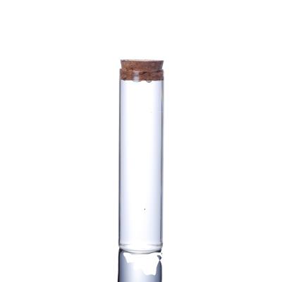 China Clear Flat Glass Food Test Tube Glass Vial With Cork Stoppers For Bath Salt And Candy Storage for sale