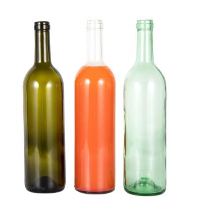 China Wholesale 500ml 750ml Bordeaux Shape Beverage Glass Empty Wine Bottle for sale