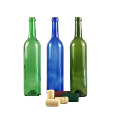 China Beverage Bordeaux Wine Glass Bottle Green Amber Wine Bottle 750ml 75cl for sale