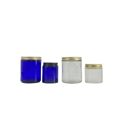 China Home Decoration 250ml Amber Candle Glass Jar with Aluminum Lid for Wholesale 500ml 4oz 5oz 8oz for sale