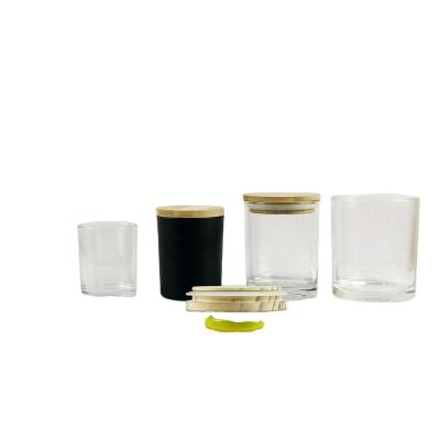 China Home Decoration 120ml 350ml 540ml 18oz Empty Black Candle Jar Glass Container For Candle Making for sale