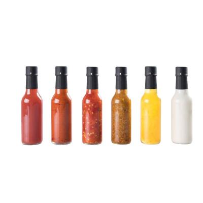 China 5oz Heatable Dazed Hot Sauce Glass Bottle With Lid And Sleeve for sale