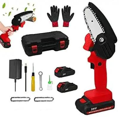 China Brushless Mini Cordless Saw Wood Lithium Battery 4 Inch Small Electric Wood Chainsaw For Pruning Trees for sale