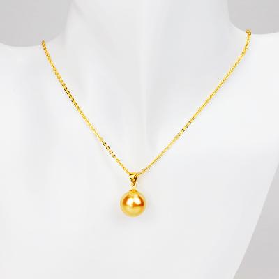 China Cute Romantic Cute Link Chain Jewelry Gold Filled Large Exquisite Glass Bead Pendant Necklace for sale