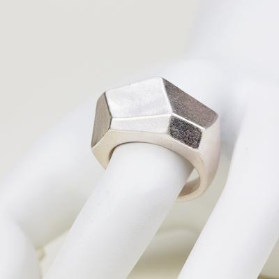 China Fashion Simple Design Silver Plated Irregular Geometric Rings Men Finger Ring for sale