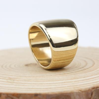 China Fashion Simple Design Gold Plated Irregular Rings Mens Polished Ring for sale