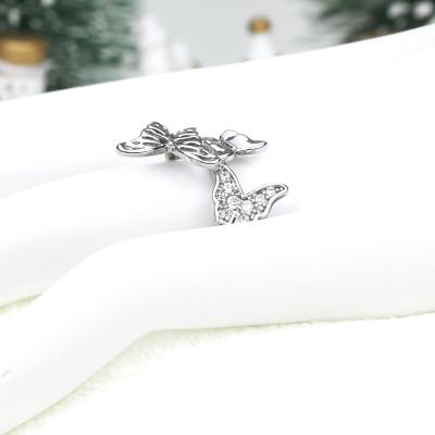 China CLASSIC Hot Sale Fashion Diamond Inlay Diamond Cubic Butterfly Finger Crystal Rings For Ladies Jewelry Women Trend for sale