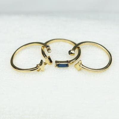 China TRENDY Custom Open Minimalist Rings Brazilian Style Gold Plated Jewelry Set 18k for sale