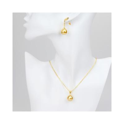 China Romantic Exquisite Romantic Jewelry Sets Big Pearl Gold Plated Pendant Necklace And Zircon Crystal Earrings for sale