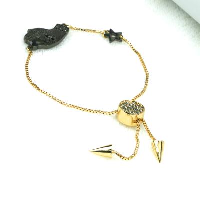 China Punk Bracelet 14K Gold Plated Hand Style Star Charm Adjustable Bracelet Jewelry for sale