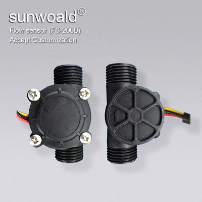 China PA Black Plastic Sunwoald G1/2 1~30L/min Hall Magnetic Water Flow Sensor for sale