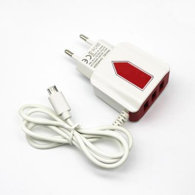 China Mobile Phone Charger Travel 5V 2.1A Mobile Phone Power Charger Cable V8 Adapter For Phone Accessories Charger Cable for sale