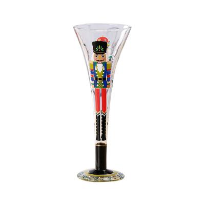 China Nordic Luxury Customized Wholesale Hand Painted Crystal Red Wine Glass Goblet Champagne Clear Hand Painted Long Stem Cocktail Party for sale