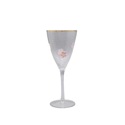 China Wholesale Customized Eco-Friendly Luxury Phnom Penh Sakura Unique Wine Glass Fancy Goblet Tumbler Cups Fancy For Wedding Banquet for sale