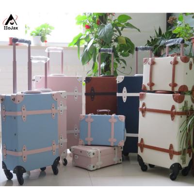 China Lightweight Luggage Colorful ABS With PU Leather Material Luggage Shell Vintage Suitcase Hard Carry-on Luggage for sale