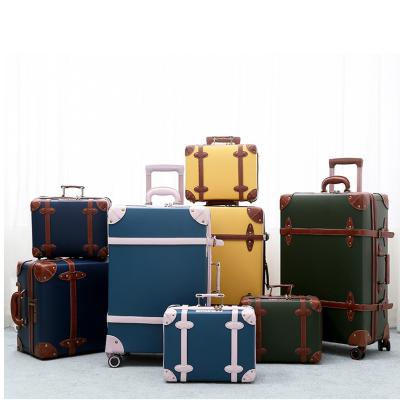 China Lightweight Vintage Luggage Suitcase New Popular Design Hande Made PU Leather Vintage Luggage Suitcase for sale