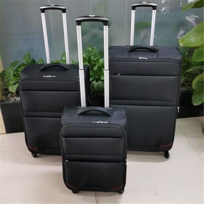 China Fashionable Cloth Travel EVA Trolley Luggage Set New Design Wholesale Zipper Cloth Suitcase Trolley Luggage for sale