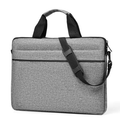 China Solid Color 14 Inch Fashion Large Capacity Notebook Laptop Document Bag for sale