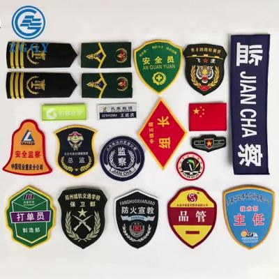 China Fashion OEM Viable Design Embroidered Indian Custom Woven Patch Personality Badge Patches Embroidery Patch Apparel Badge Woven Label for sale