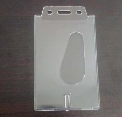 China Hard Plastic ID Card Accessories Vertical Badge Holder 10 x 6cm For Double Card for sale