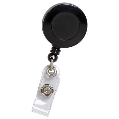 China Black ID Card Accessories Retractable Id Badge Reels Belt Clip For Plastic Card Packing for sale