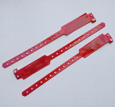 China NFC fáciles activos de papel Chip Concert Wristband One Time de la etiqueta del PVC RFID del logotipo que llevan de encargo 125khz utilizan para la prueba del polvo en venta