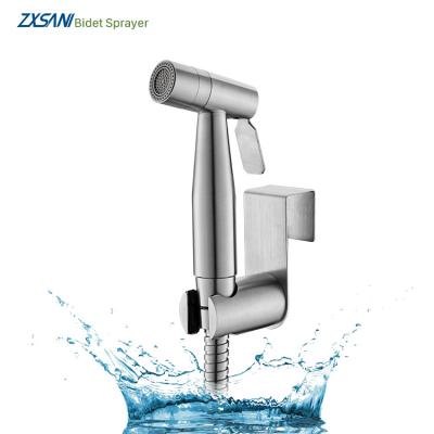 China Mode 2 Spray Proof Leak Proof Stylish Design Stainless Steel Bathroom Bidet Sprayer Set Cloth Diaper Sprayer Set for sale