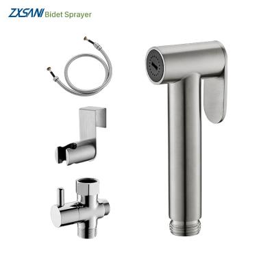 China Excellent Performance High Pressure Water Flow Control Handheld Water Flow Bidet Sprayer Set For Toilet With T Adapter Valve for sale