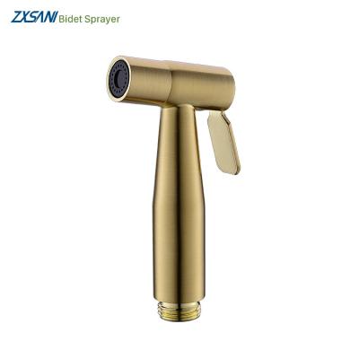 China Geometric Beauty Rust Proof Corrosion Proof PVD Brushed Zirconium Gold Finish Handheld Bidet Sprayer For Toilet for sale