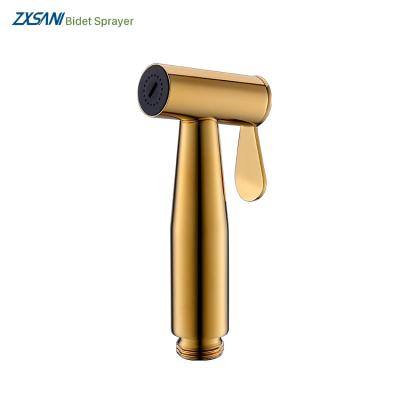 China Leaking Proof Rust Proof Hand Polishing Shattaf Titanium Toilet PVD Gold Handheld Bidet Sprayer With Original Design for sale