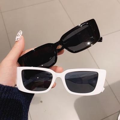 China Fashion Sunglasses Oticala Eyewear Ins Fashion 2021 Vintage Retro 90s Small Rectangle Solid Plastic Sunglasses 2021 for sale