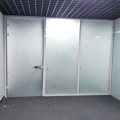 China Modern Modular Aluminum Frame Partition Office Partition Soundproof Glass Door For Modern Office Cubicle Workstations Room for sale