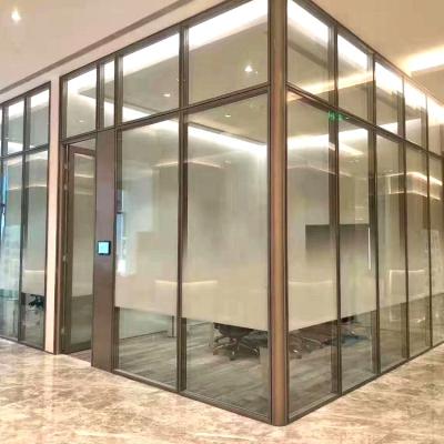 China Modern Official Modular Soundproof Aluminum Glass Partition Wall for sale