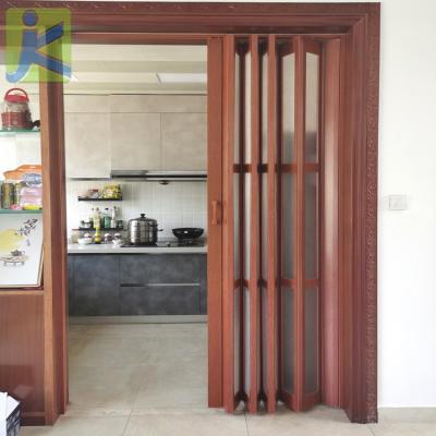 China Traditional Cheap Pvc Accordion Doors Interior Partition Polycarbonate Bifold Folding Door for sale