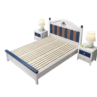 China Contemporary Modern Wooden Children's Beds Cribs Kids Furniture With White Color Blue Pink Customized Size for sale