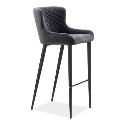 China Modern contemporary bar stools and restaurant dining chair sets gray kitchen chair velvet bar stools bar chair for sale