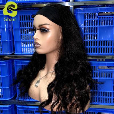 China Silky Body Wave Hot Sale Headband 150% Density Wig Satin Headband Hair For Women Gather Hair Hand Tied Body Wave Wig for sale