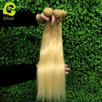 China Super Hot Selling Silky Straight Wave 10A Blonde Straight Hair 613 Bundles for sale