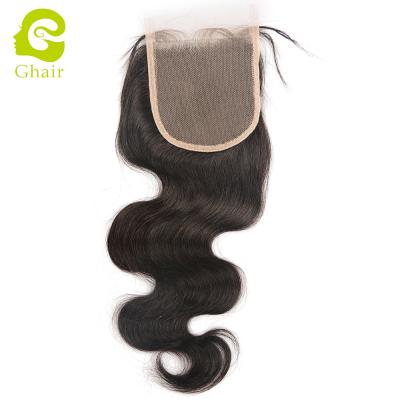 China High Quality Malaysian Transparent Body Wave 4x4 Lace Closure Body Wave for sale