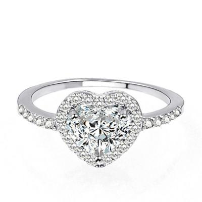 China Wholesale CLASSIC Fashionable Heart Ring Love Heart Ring Hot Selling Delicate Zircon Wedding Ring for sale